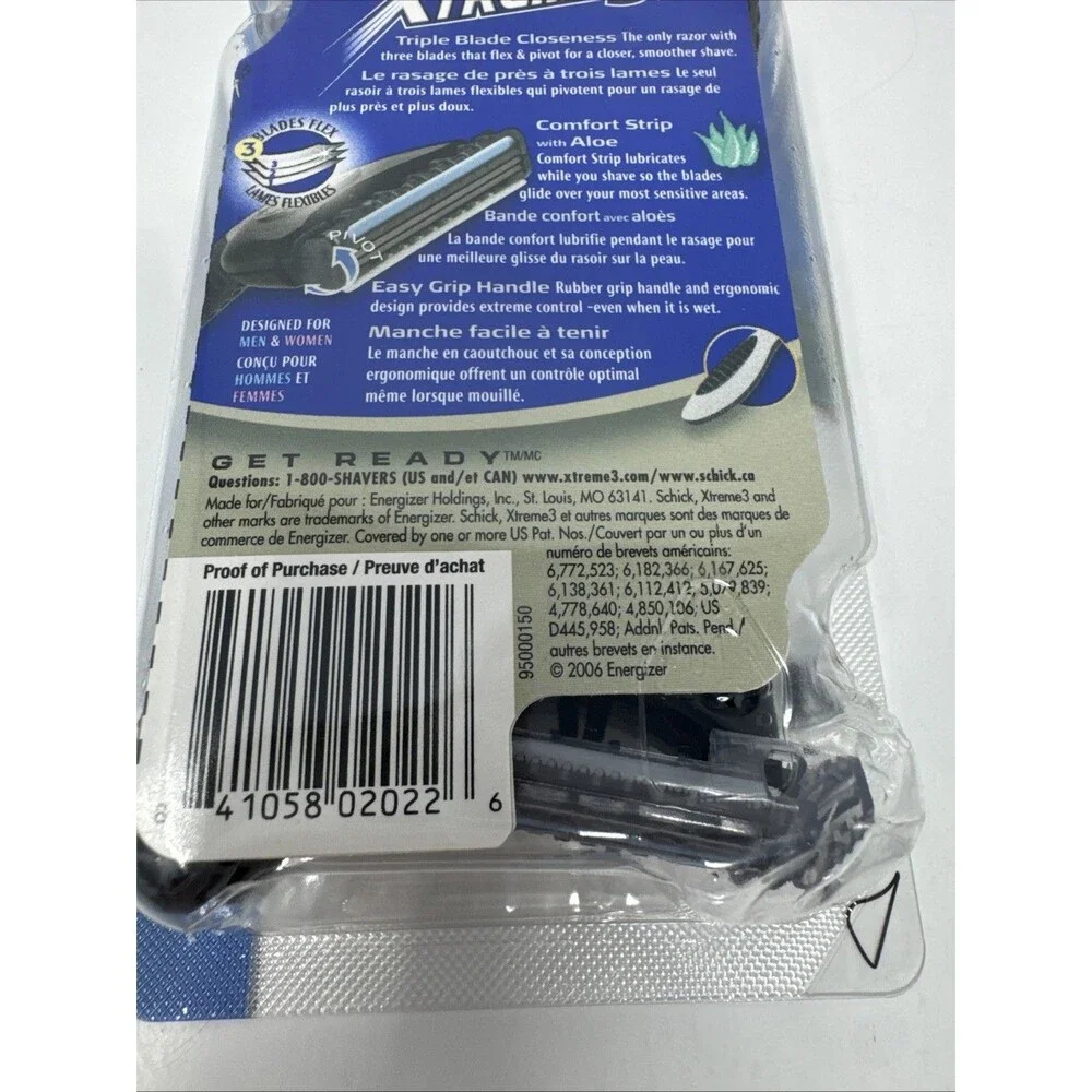 LOT OF 2 Schick Xtreme 3 Refresh Disposable Razor 4 pack Sensitive 8 total razor